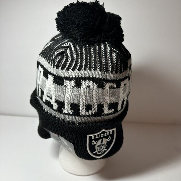 New Era NFL Las Vegas Raiders Winter Knit Fleece Lined Beanie Hat New - Picture 3 of 7